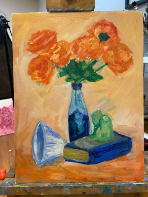 Girl leanrt oil painting