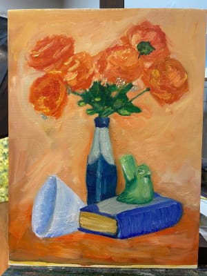 Lady learnt oil painting