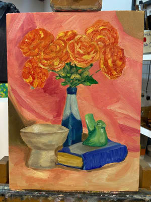 Lady learnt oil painting