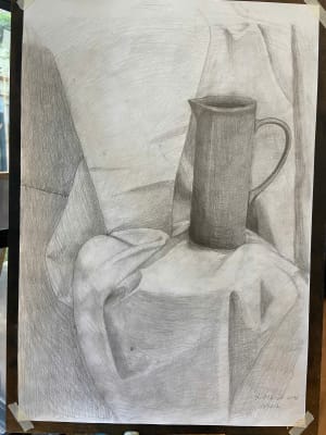 Old man learn to sketch