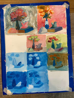 Young girl learned color theory