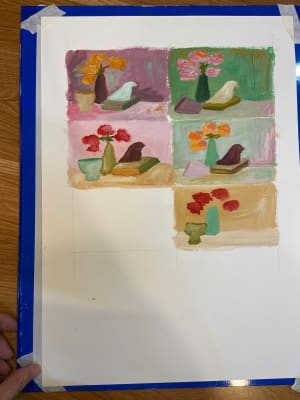 Young girl learned color theory