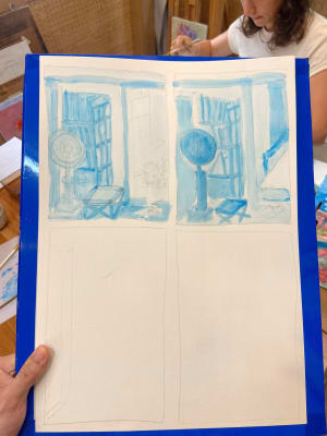 Lady learnt sketching