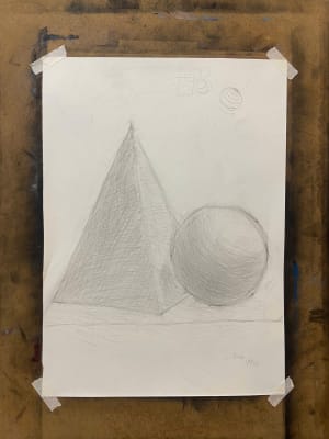 Lady learnt pencil drawing