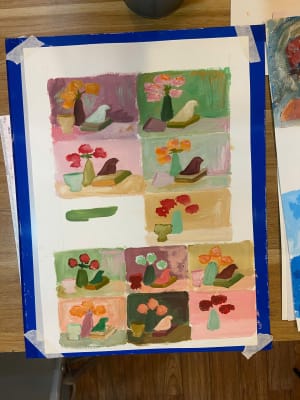 Young girl learned color theory