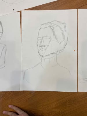 Men learnt face drawing