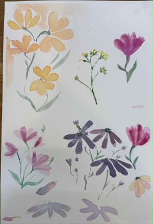 Watercolor painting with basic watercolor
