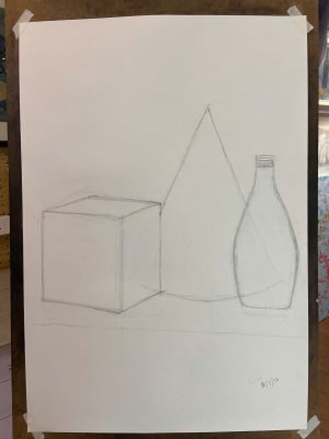 Lady learnt pencil drawing