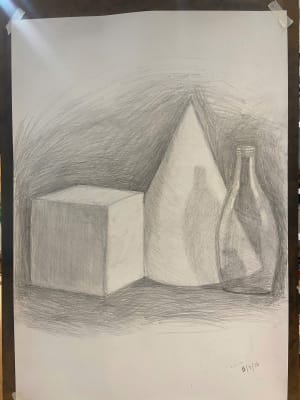 Lady learnt pencil drawing