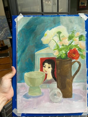 Young girl learned color theory