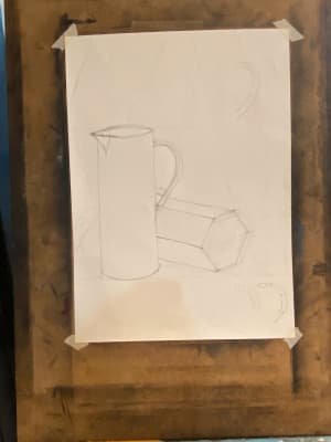 Old lady learnt pencil drawing
