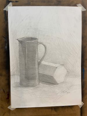 Lady learnt pencil drawing