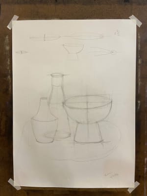 Lady learnt pencil drawing