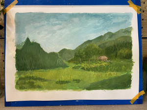 Young girl learned color theory