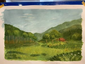 Young girl learned color theory