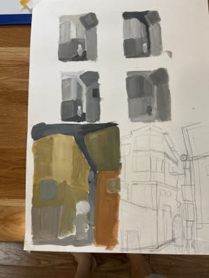 Young girl learned color theory