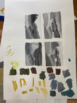 Young girl learned color theory