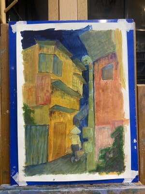Young girl learned color theory