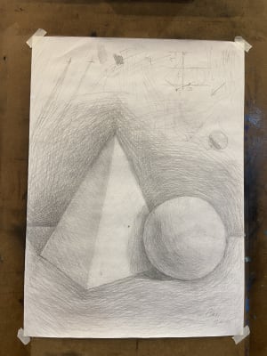 Lady learnt pencil drawing