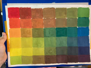 Young girl learned color theory