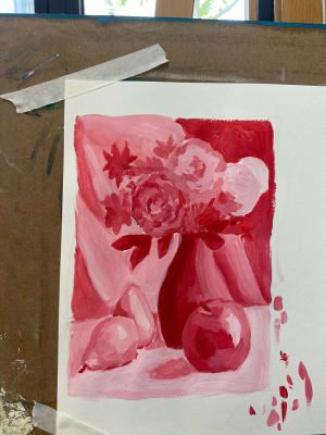 Young girl learned color theory
