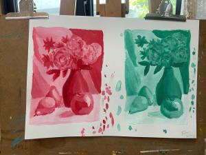 Young girl learned color theory