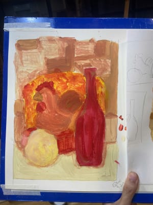 Young girl learned color theory
