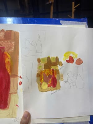 Young girl learned color theory
