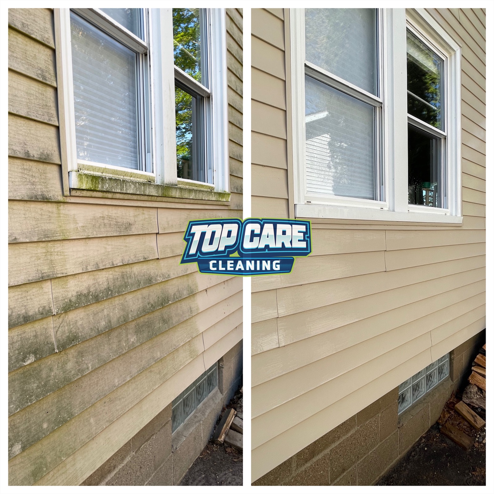 Top Care Cleaning house wash algae before and after — Grand Rapids, MI