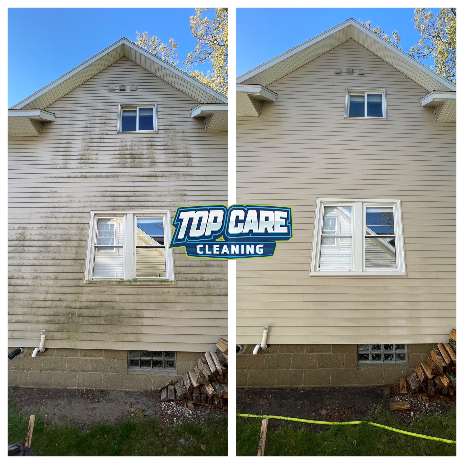 Top Care Cleaning house washing before and after — Grand Rapids, MI