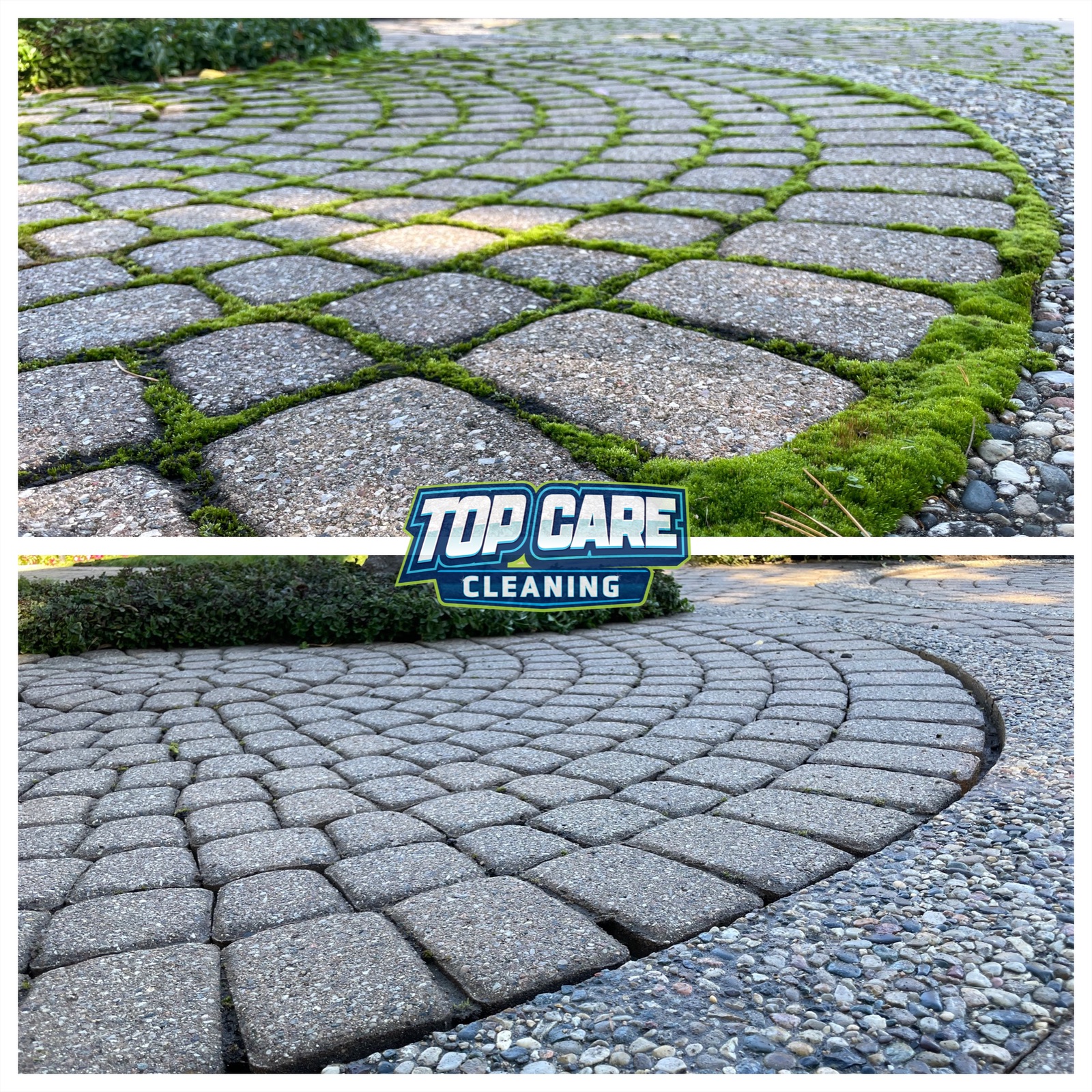 Top Care Cleaning brick wall power wash before and after — Grand Rapids, MI