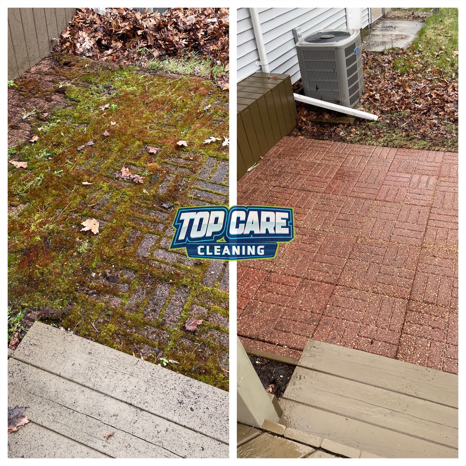 Top Care Cleaning paver patio before and after — Grand Rapids, MI