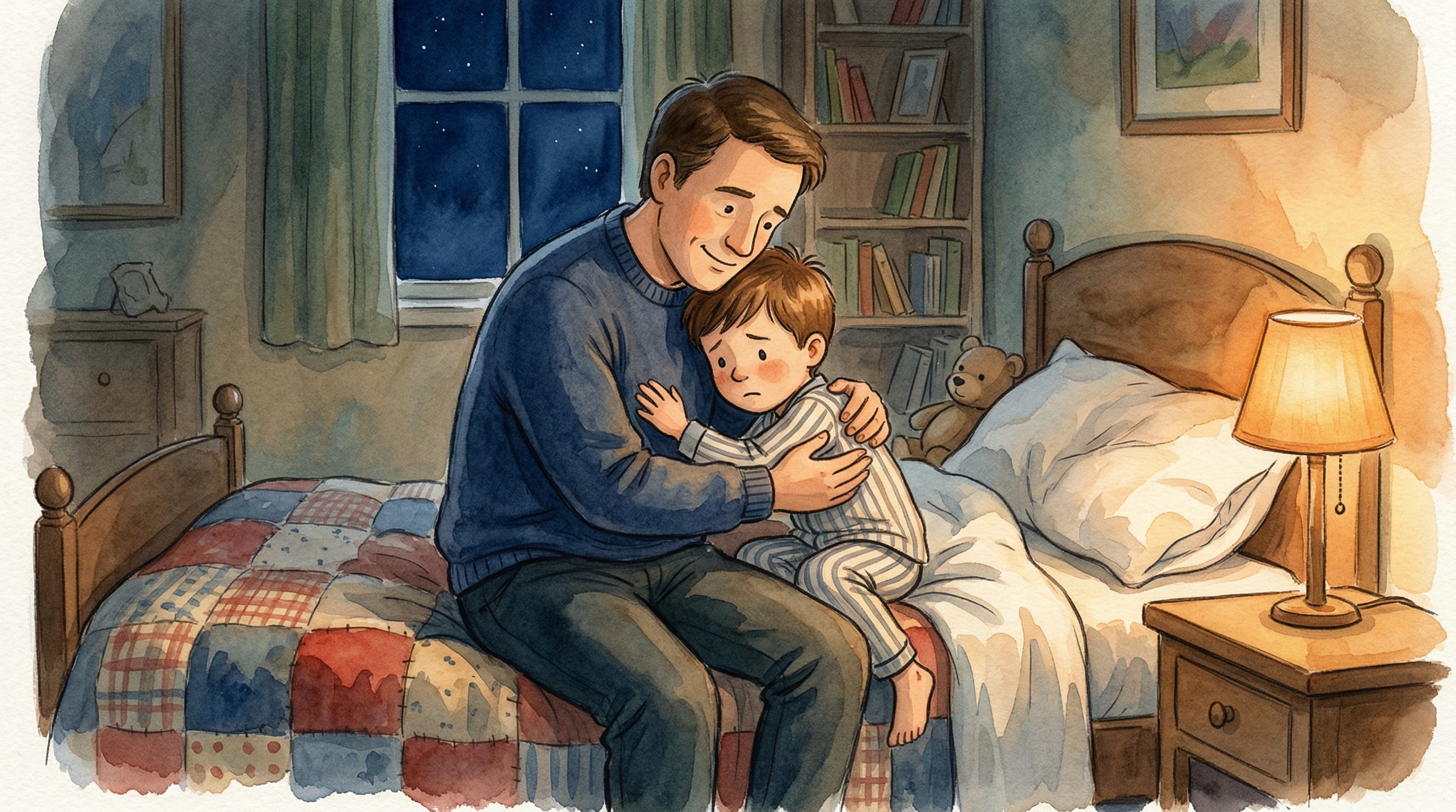 Father and child devotional moment