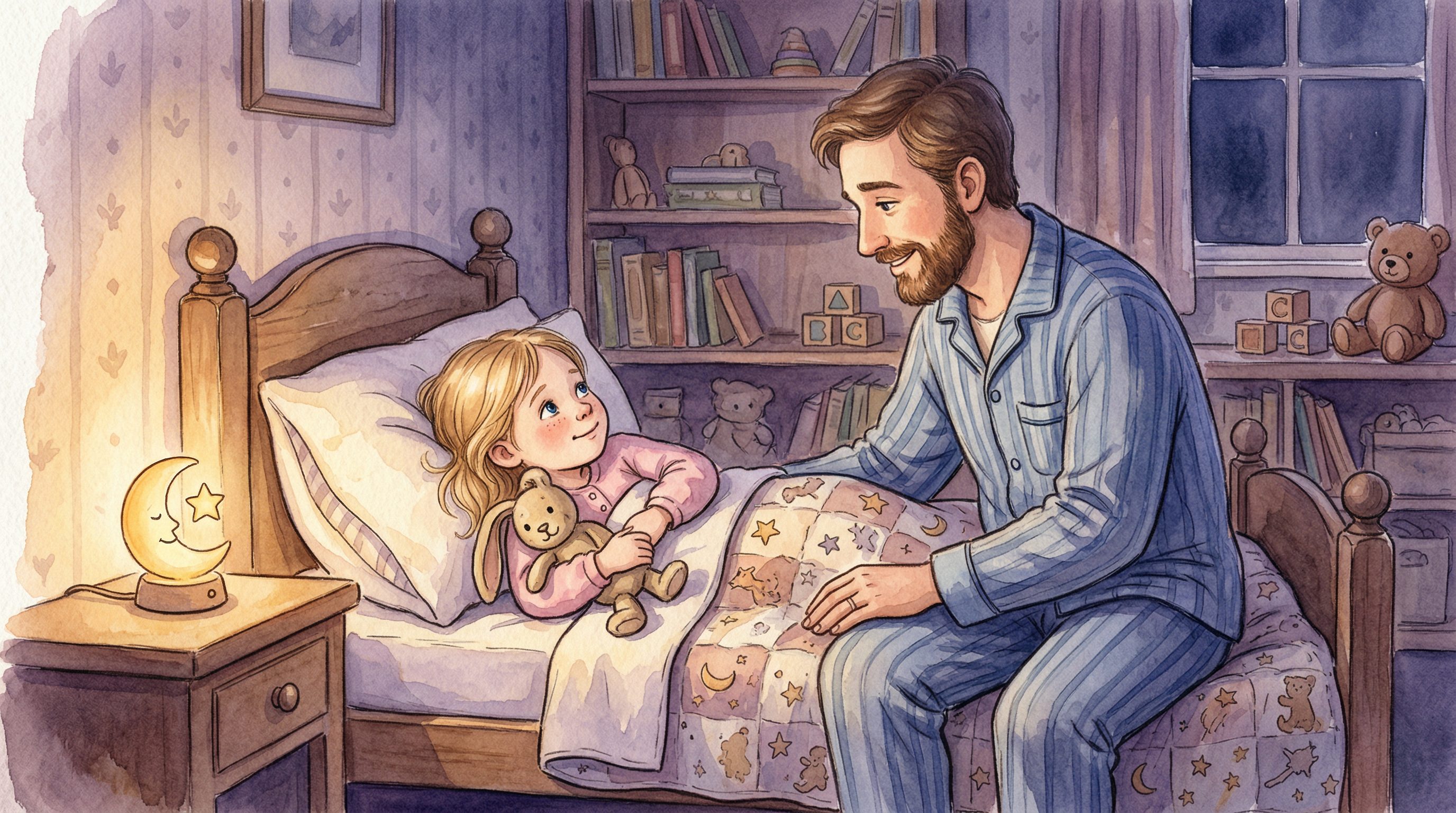 Father and child devotional moment