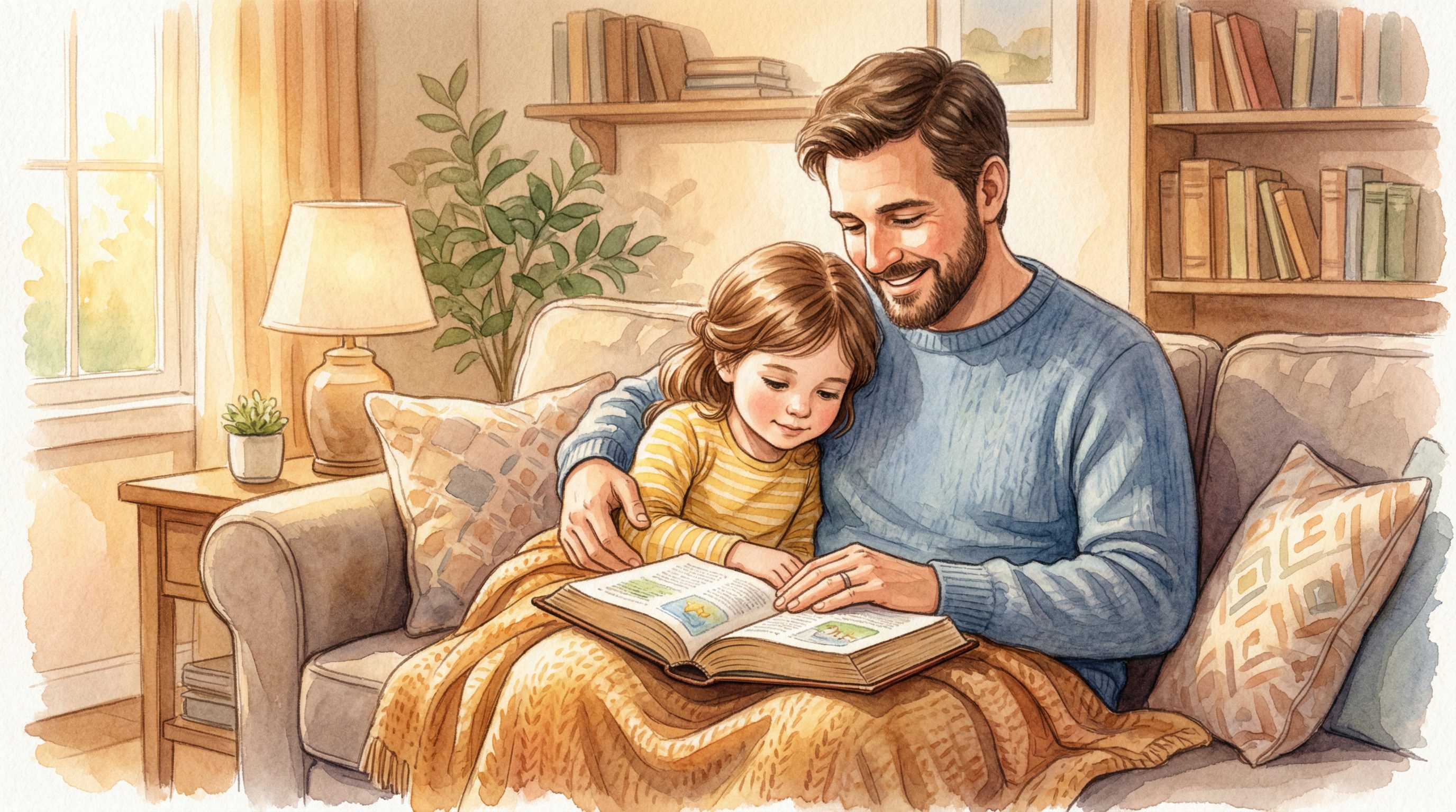 Father and child devotional moment