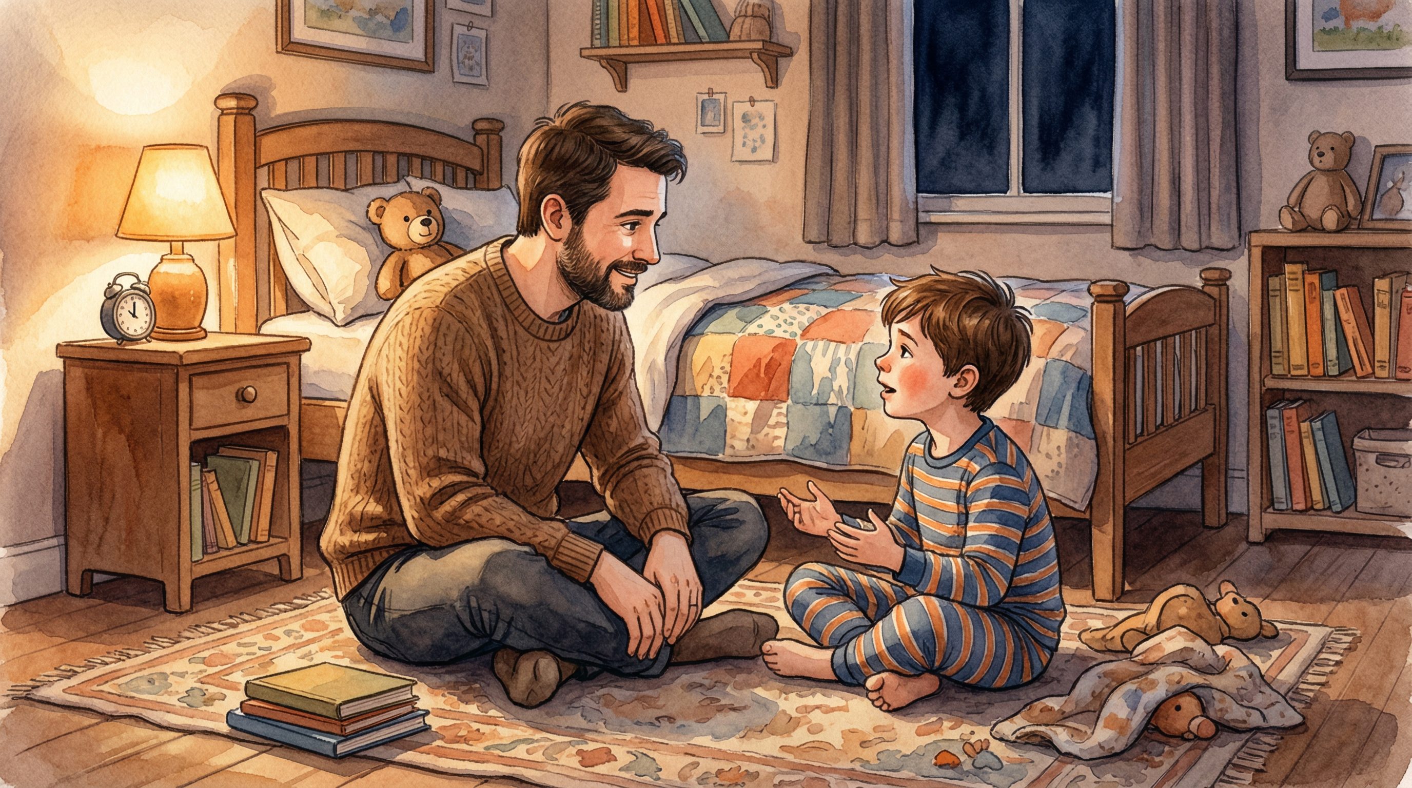 Father and child devotional moment