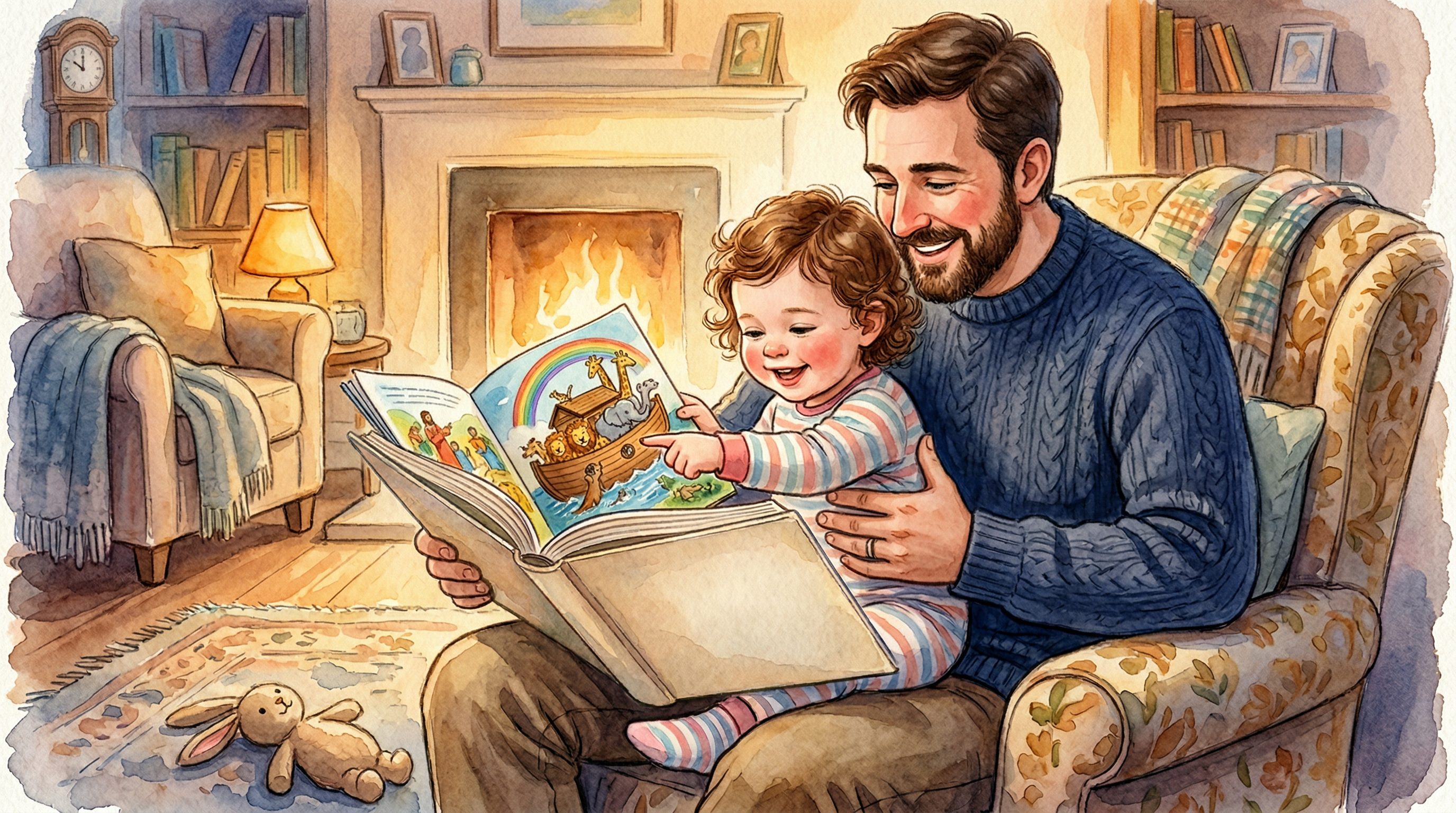 Father and child devotional moment