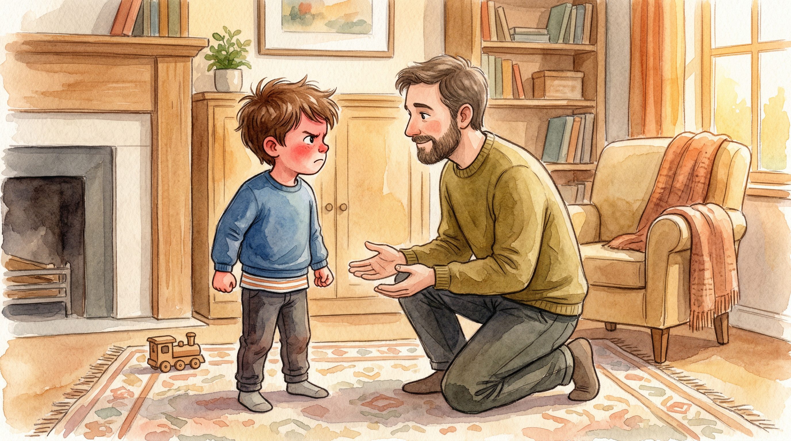 Father and child devotional moment