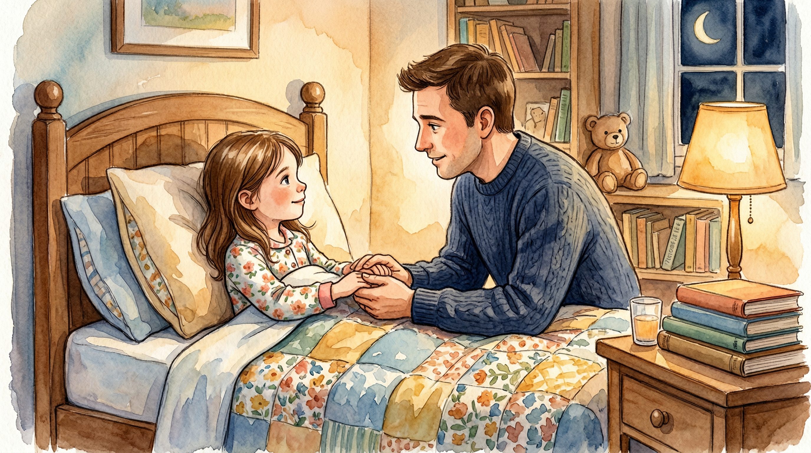 Father and child devotional moment