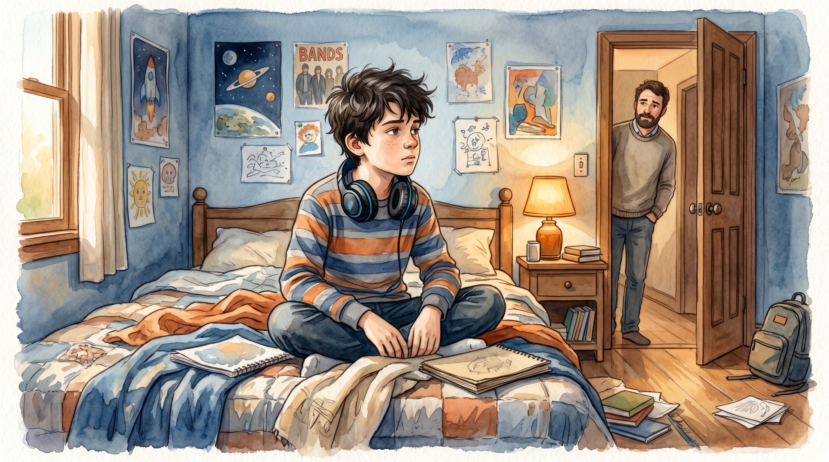 Father and child devotional moment