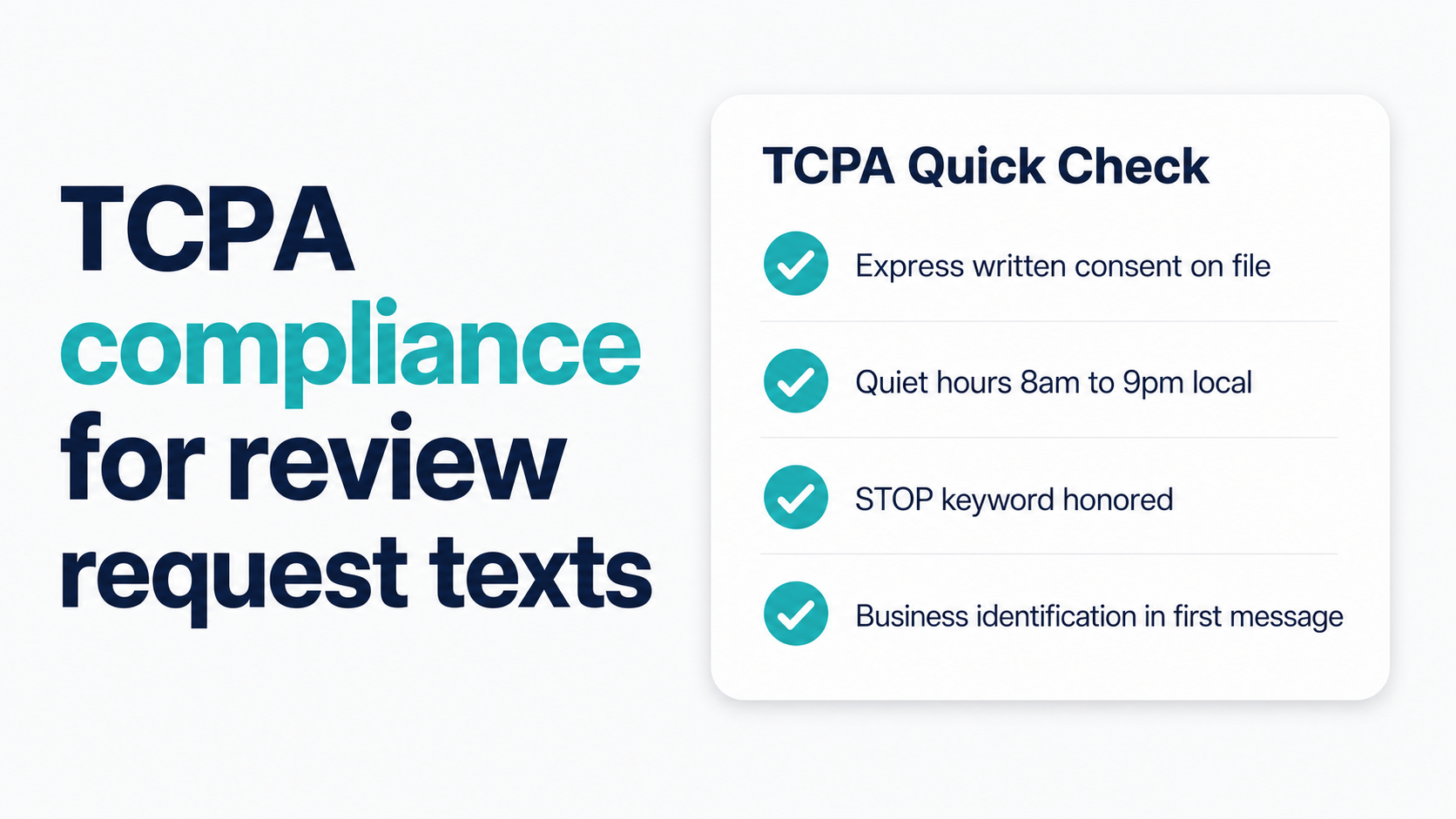 TCPA Compliance for Review Request Texts: What You Actually Need to Know