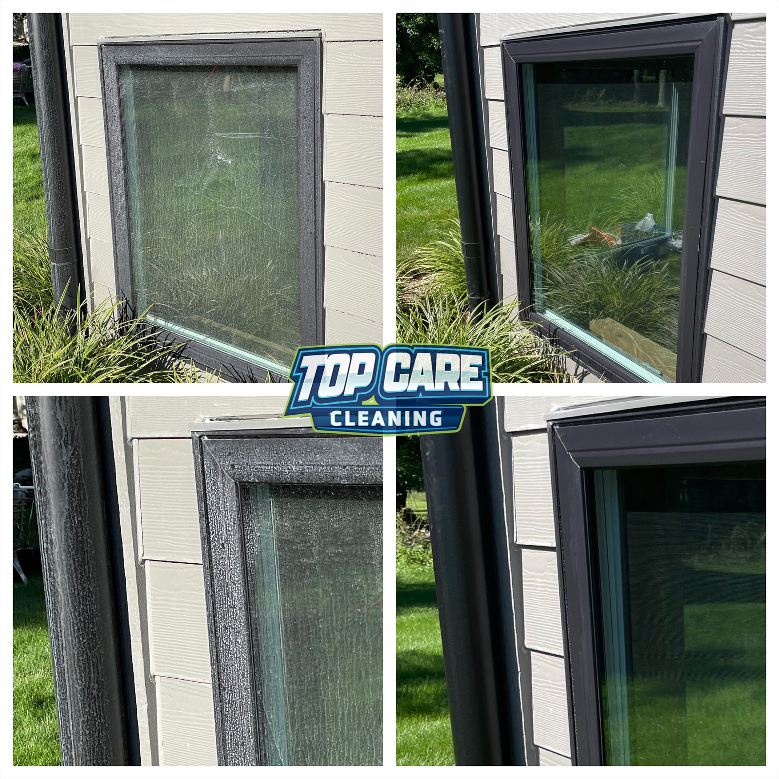 Top Care Cleaning window cleaning before and after — Grand Rapids, MI