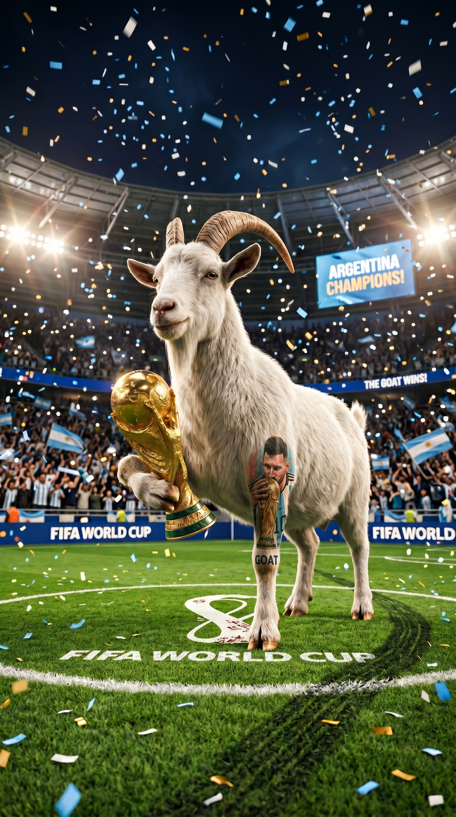 Messi ăn tối lãng mạn cùng chú dê dễ thương