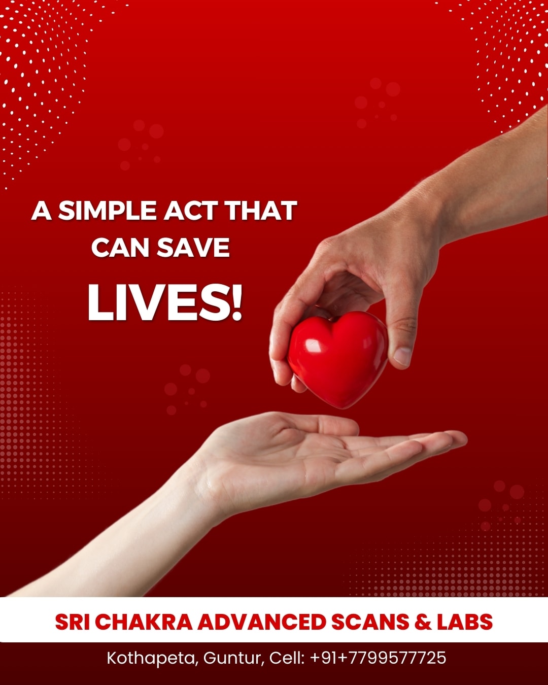 Blood donation awareness poster — A simple act that can save lives campaign