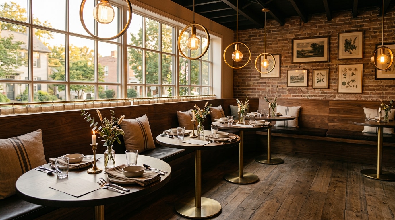 Cozy interior seating at The Copper Fork