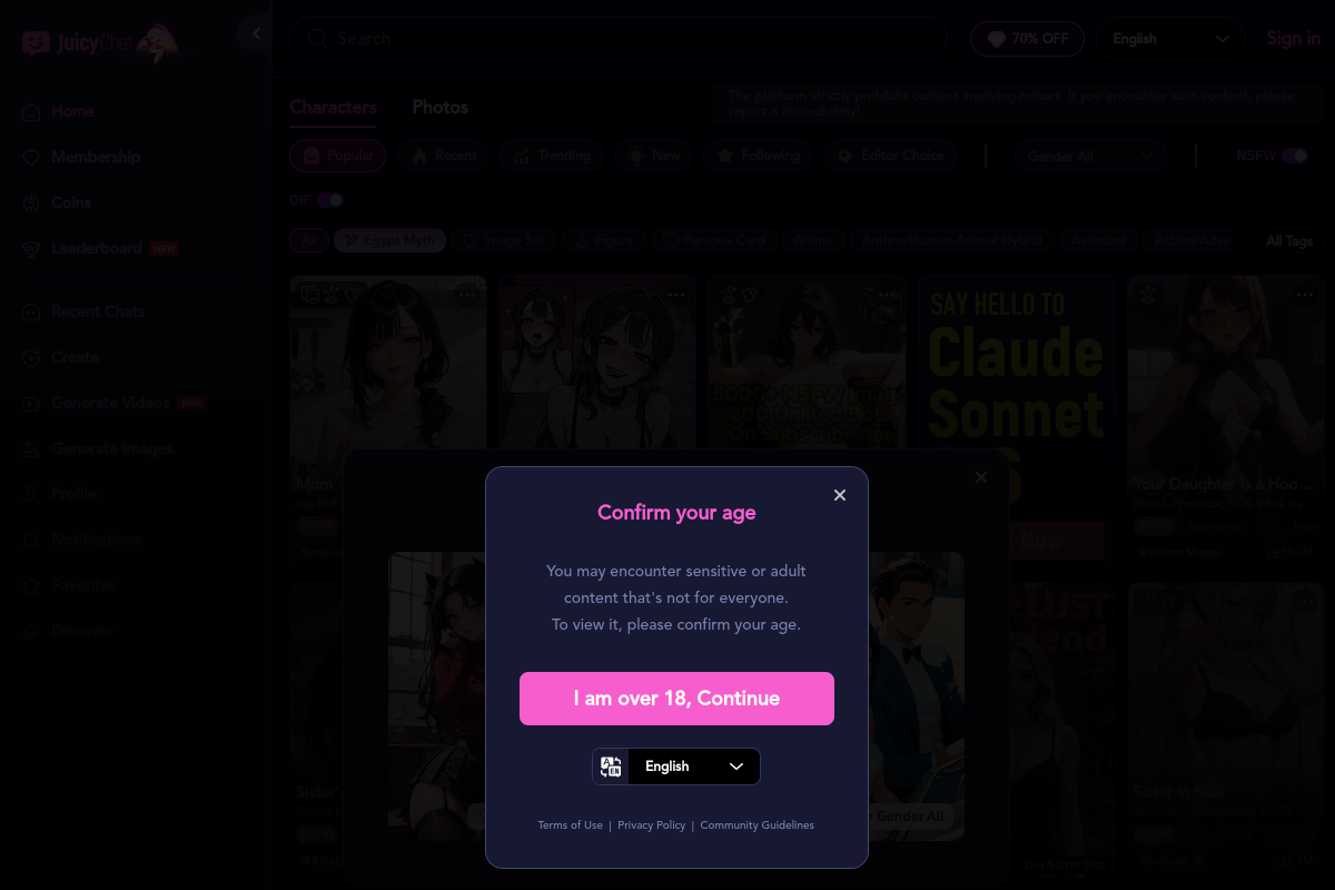 JuicyChat.AI preview