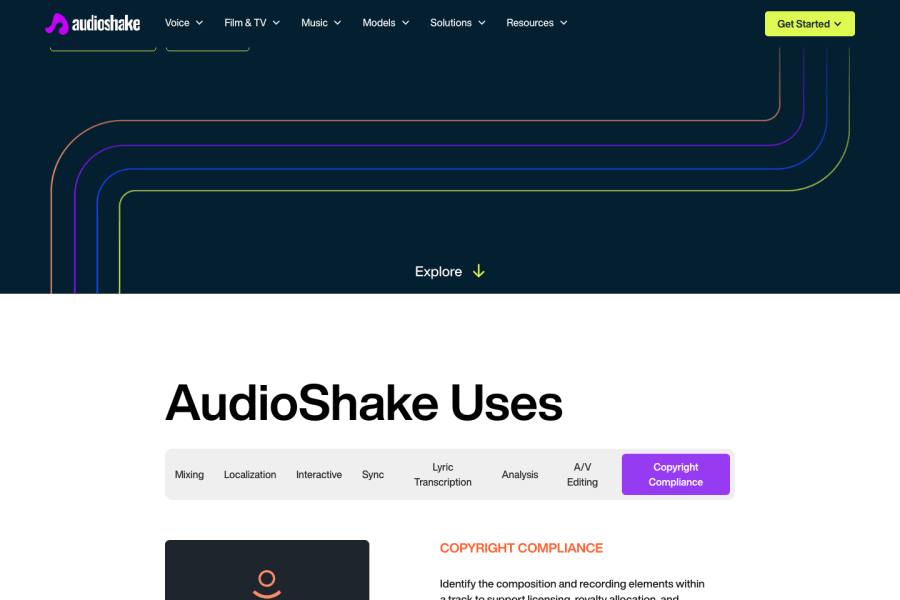 AudioShake — Audio AI tool screenshot