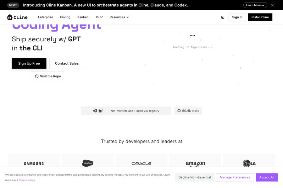 Cline — Code AI tool screenshot