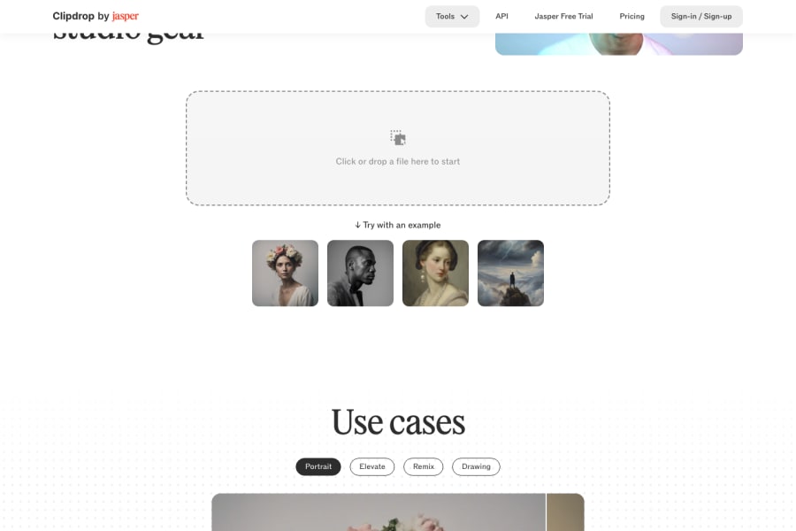 Clipdrop Relight — Image AI tool screenshot