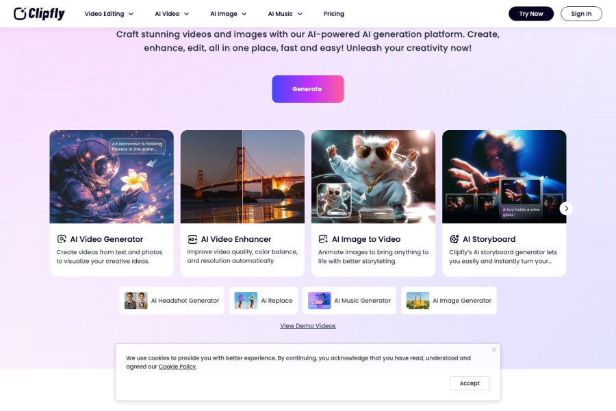 Clipfly — Image AI tool screenshot